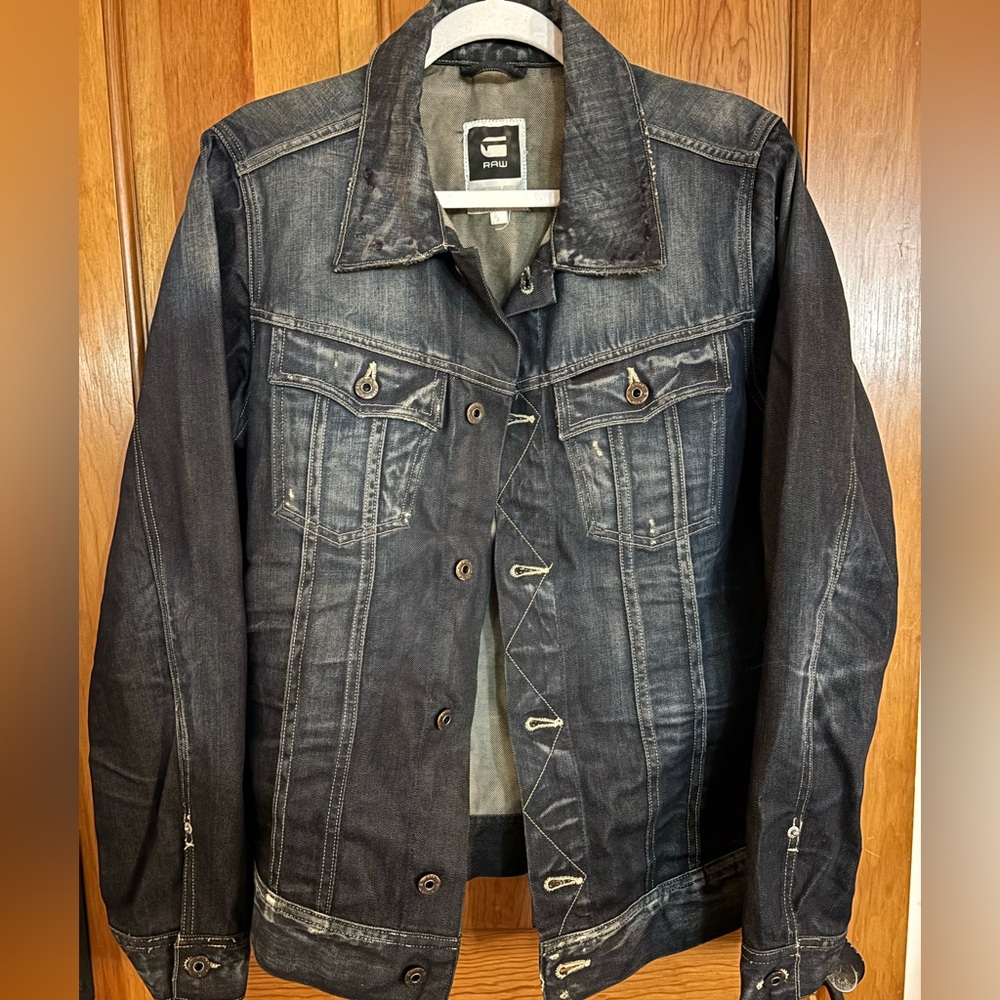 G-Star Men's Black Denim Jacket- size Large